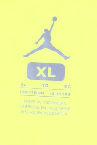 Jordan Boys Yellow XL Basic Crew Neck T-Shirt