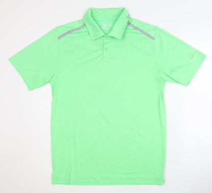 Nike Men's Green Golf Polo Shirt - S, Breathable, Regular Fit