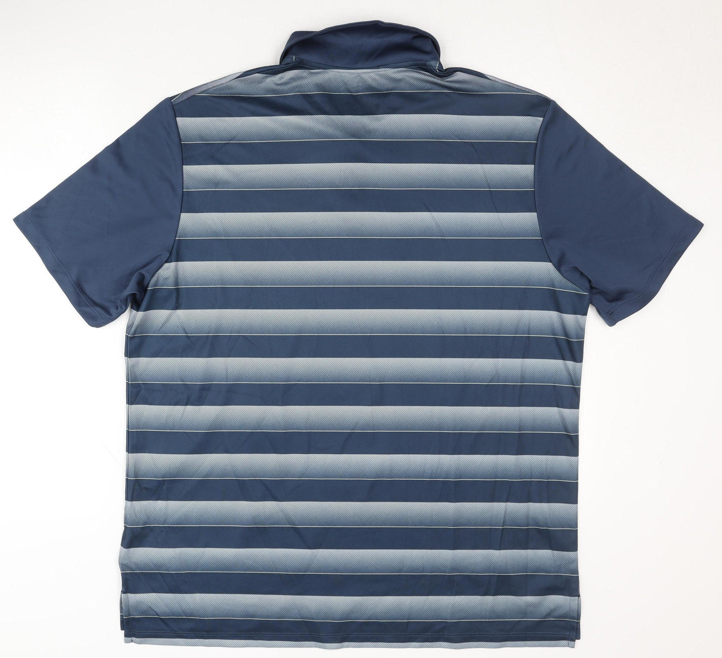 Adidas Men's Blue Golf Polo L Striped Activewear