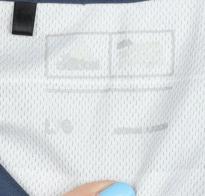 Adidas Men's Blue Golf Polo L Striped Activewear