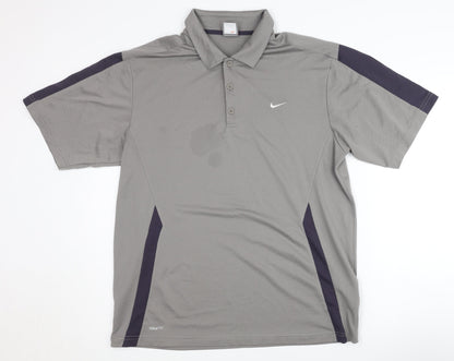 Nike Grey Polo Men's 2XL Activewear Sports Top
