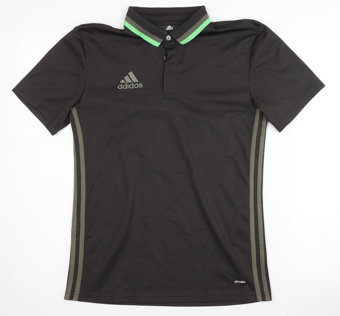 Adidas Men's Black Polo Shirt, Short Sleeve, Size S