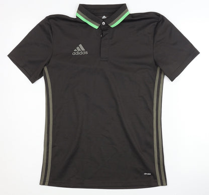 Adidas Men's Black Polo Shirt, Short Sleeve, Size S
