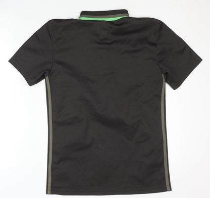 Adidas Men's Black Polo Shirt, Short Sleeve, Size S