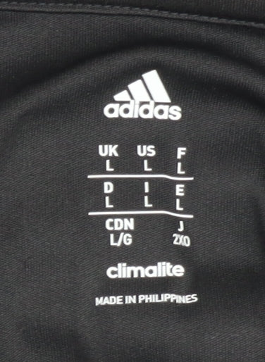 Adidas Men's Black T-Shirt, Size L - Gym & Training