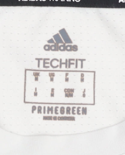 Adidas Men White M Athletic T-Shirt Gym Training