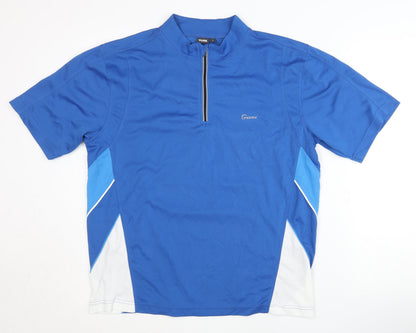 York Men's Blue Cycling Polo Jersey Size L