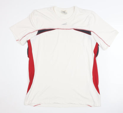 TCM Men's White Red Colourblock T-Shirt L