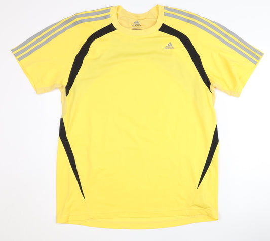 Adidas Men's Yellow T-Shirt, Large, Sports Activewear
