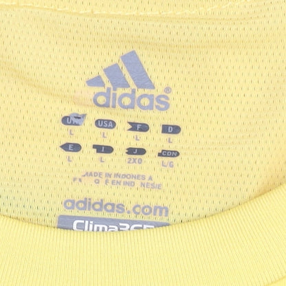 Adidas Men's Yellow T-Shirt, Large, Sports Activewear