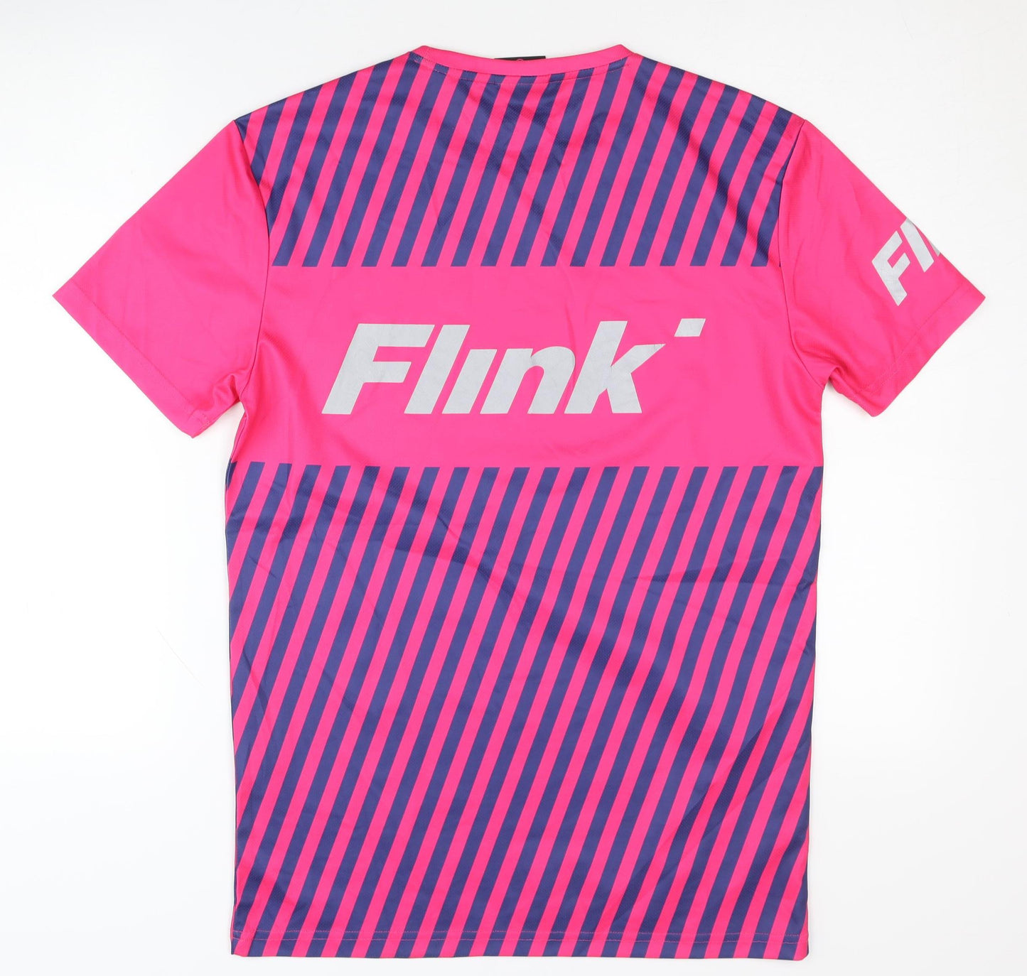 Flink Men's Pink Striped T-Shirt, Size S, Activewear