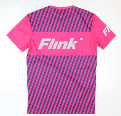 Flink Men's Pink Striped T-Shirt, Size S, Activewear