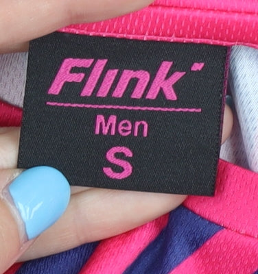 Flink Men's Pink Striped T-Shirt, Size S, Activewear