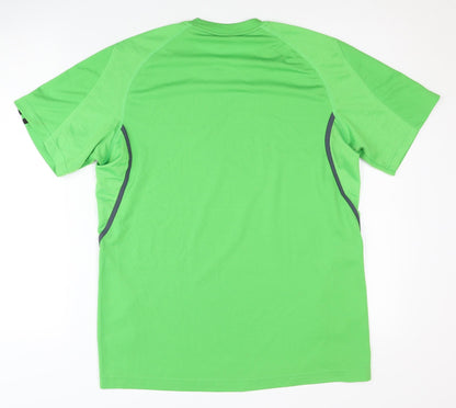 Adidas Men's Green T-Shirt, M, Athletic Fit, Activewear
