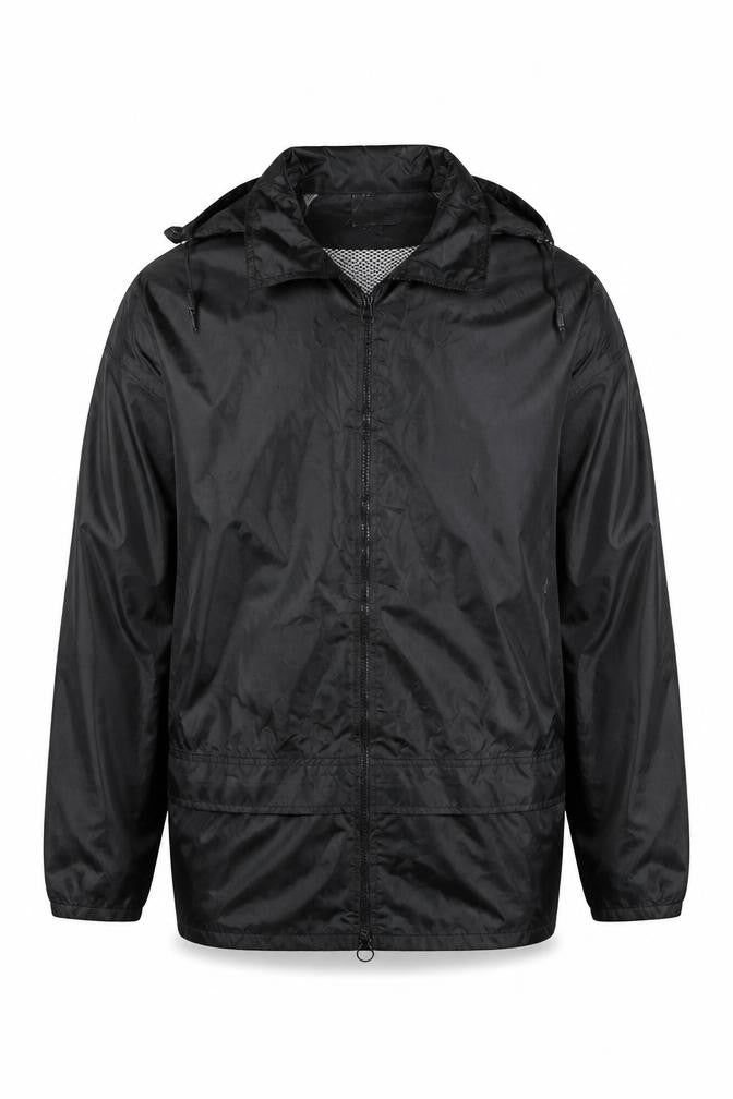 Mens UK Size 2XL Alpine Trek Black Windbreaker Coat