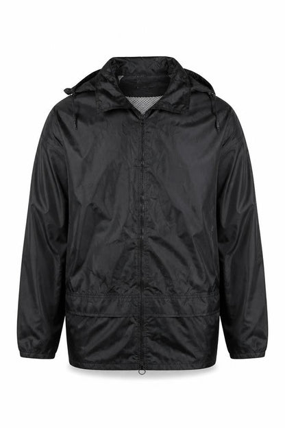 Mens UK Size 2XL Alpine Trek Black Windbreaker Coat