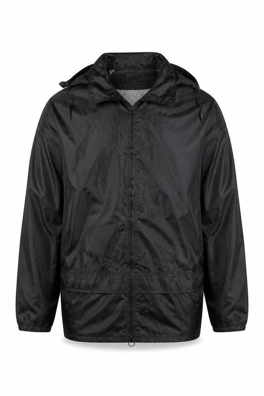 Mens UK Size 2XL Alpine Trek Black Windbreaker Coat