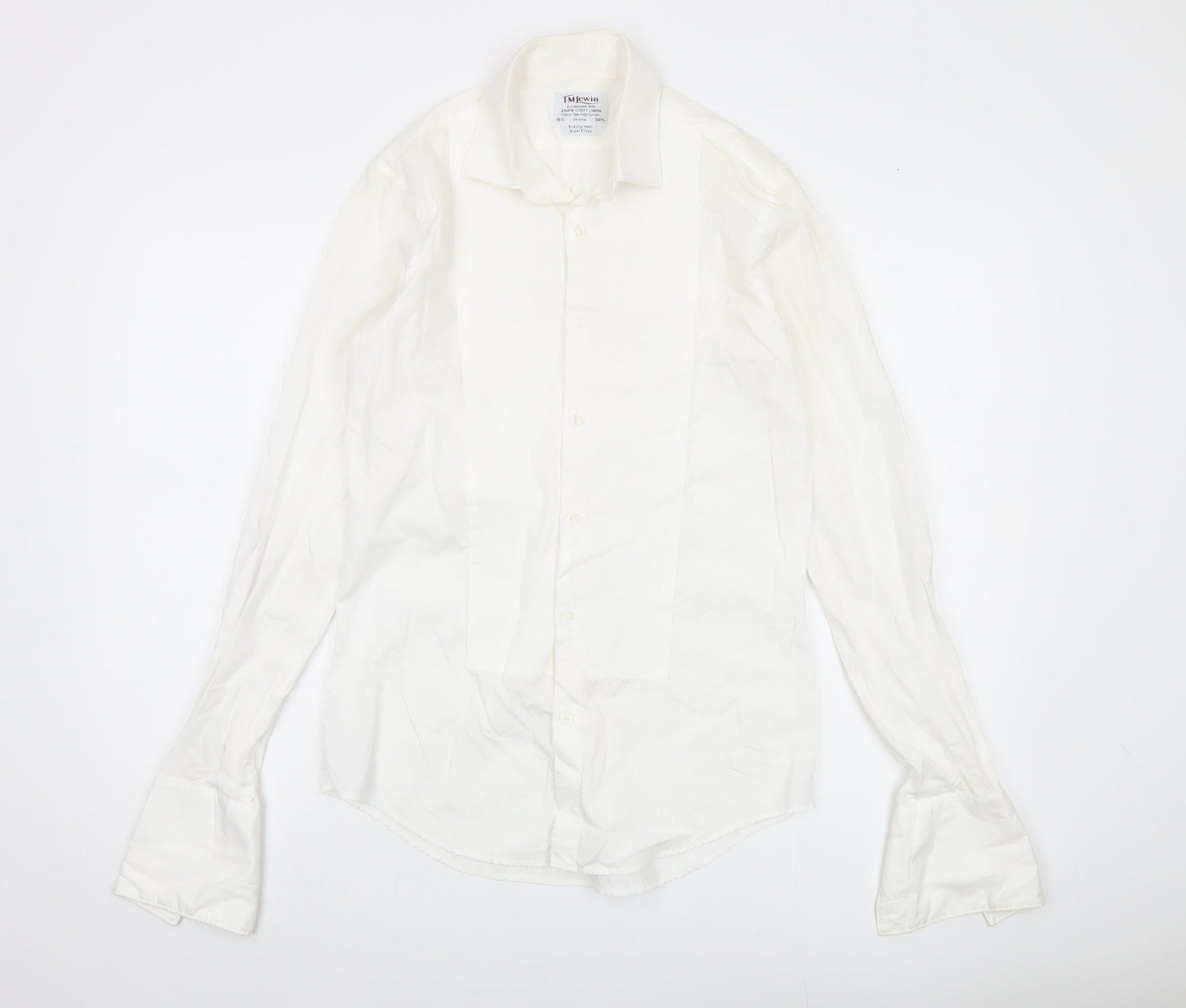 T.M. Lewin Men's Slim White Dress Shirt 15.5