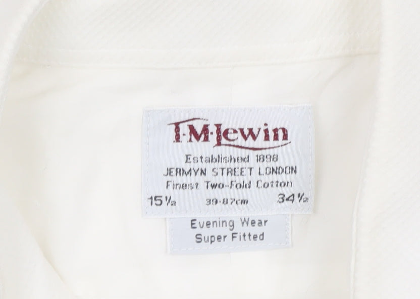 T.M. Lewin Men's Slim White Dress Shirt 15.5