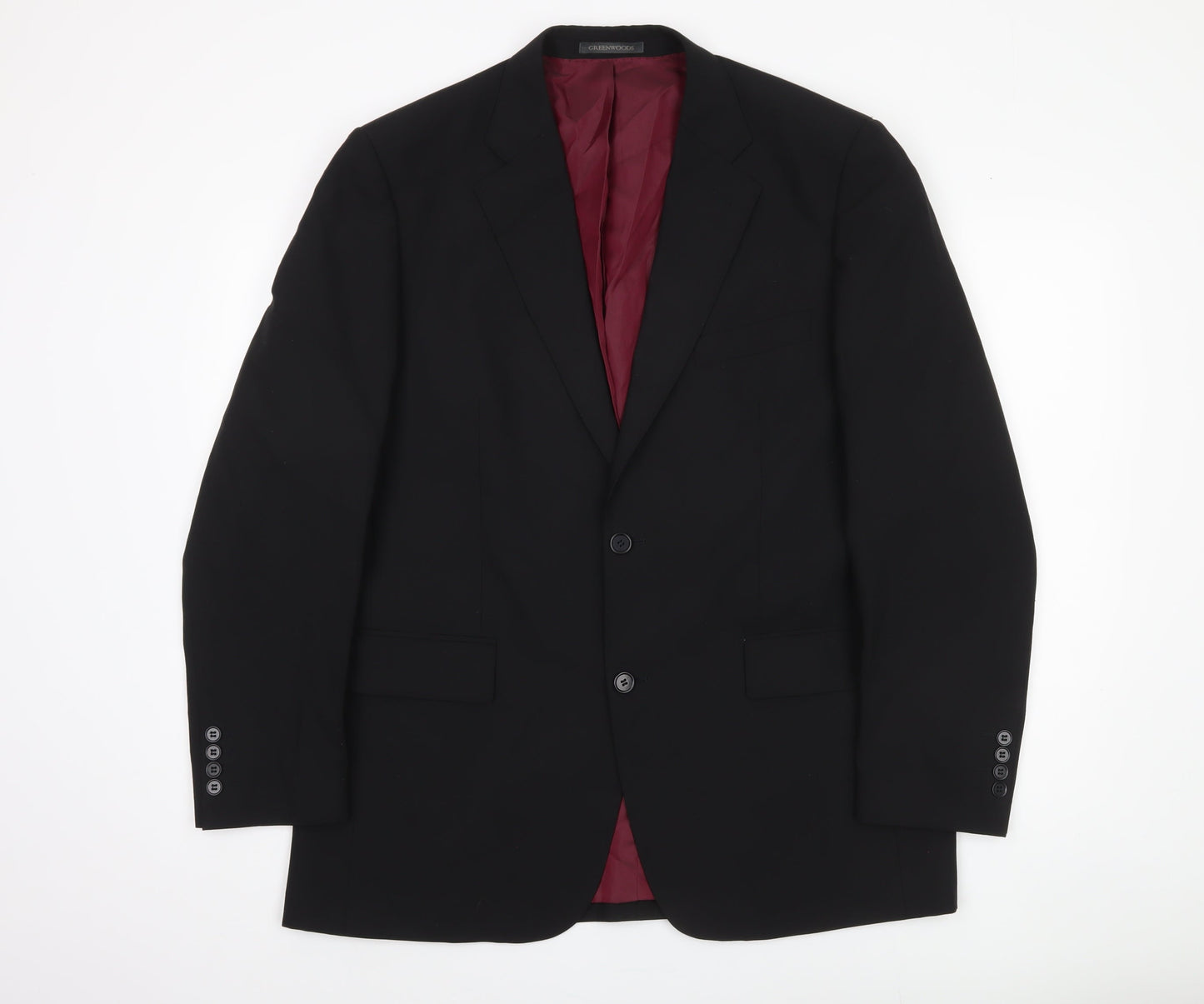 Mens UK Size 42 Greenwoods Regular Black Suit Jacket