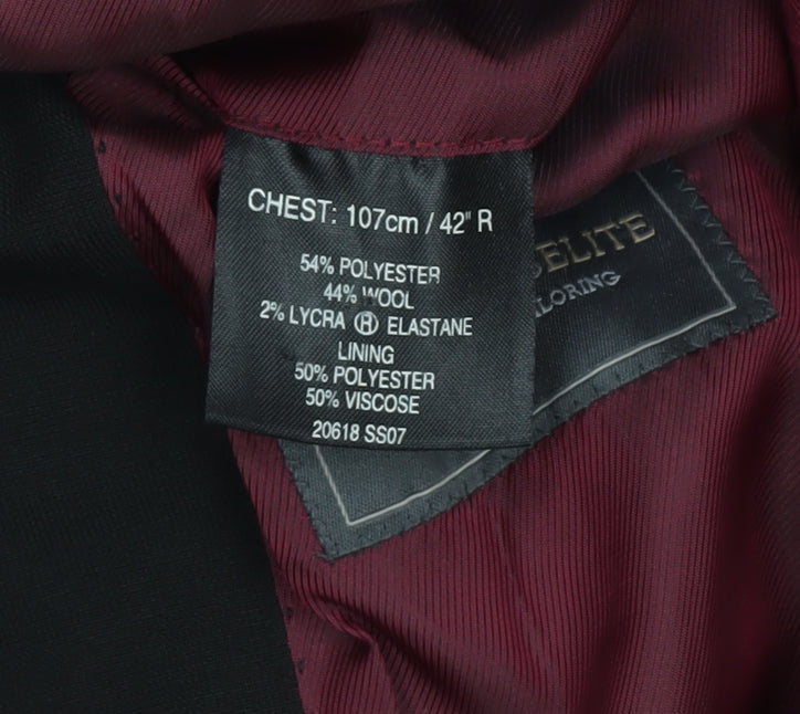 Mens UK Size 42 Greenwoods Regular Black Suit Jacket