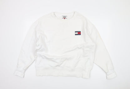 Tommy Jeans Men’s White Pullover Sweatshirt L
