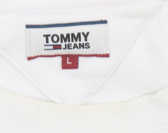 Tommy Jeans Men’s White Pullover Sweatshirt L