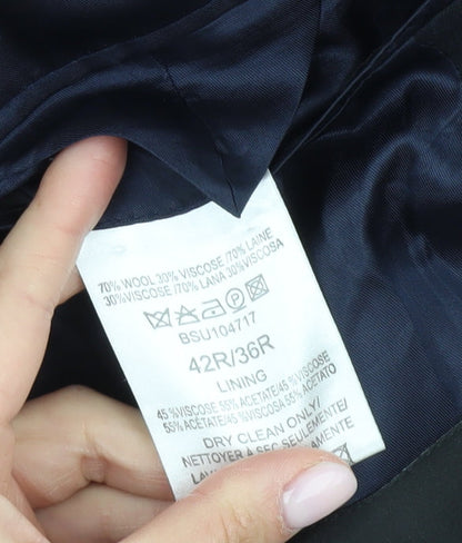Mens UK Size 42 DKNY Regular Blue Suit Jacket
