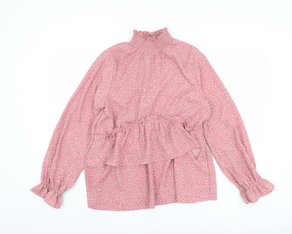Womens UK Size 6 Lost Ink Pink Tunic Blouse