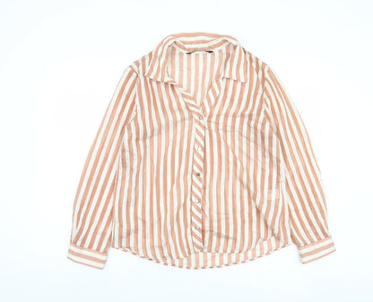 Womens UK Size S Zara Orange  Button-Up
