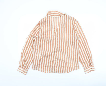 Womens UK Size S Zara Orange  Button-Up