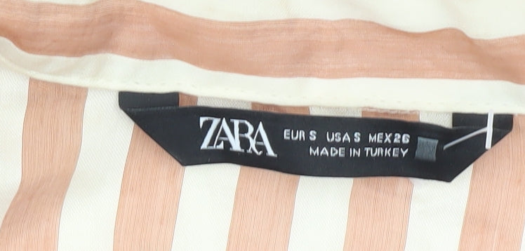 Womens UK Size S Zara Orange  Button-Up