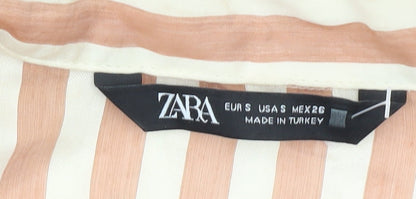 Womens UK Size S Zara Orange  Button-Up
