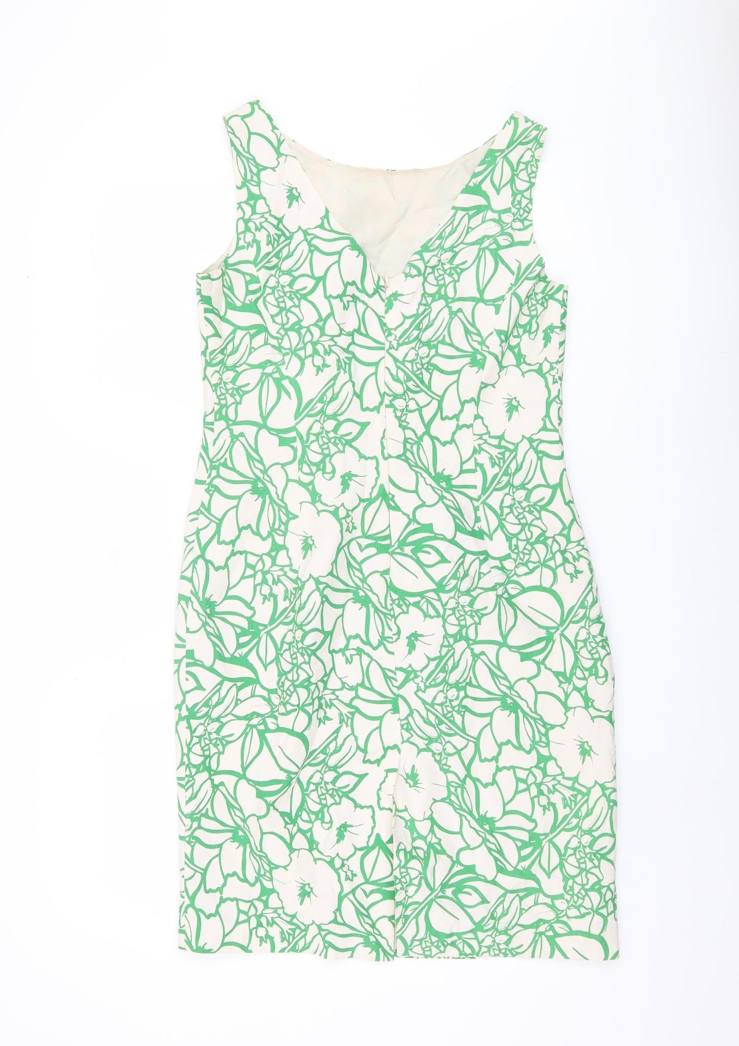 Kaliko Women’s Green Floral Sheath Dress, Size 4, V-Neck