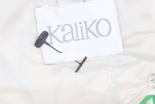 Kaliko Women’s Green Floral Sheath Dress, Size 4, V-Neck