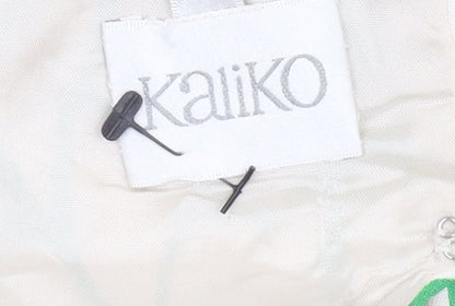 Kaliko Women’s Green Floral Sheath Dress, Size 4, V-Neck