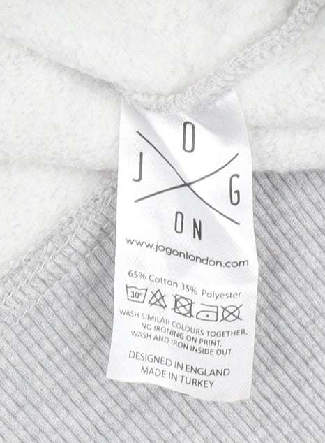 Jog On London Men's Grey Pullover Sweatshirt, Size L