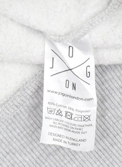 Jog On London Men's Grey Pullover Sweatshirt, Size L