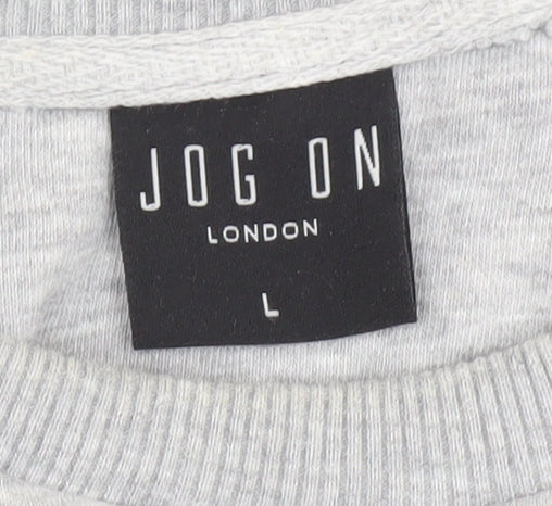Jog On London Men's Grey Pullover Sweatshirt, Size L