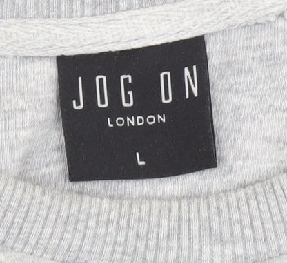 Jog On London Men's Grey Pullover Sweatshirt, Size L