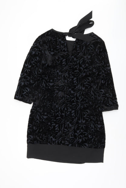 Laura Ashley Women's Black 8 Shift Dress