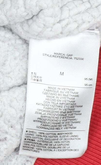 Mens UK Size M Gap Red Full Zip Hoodie