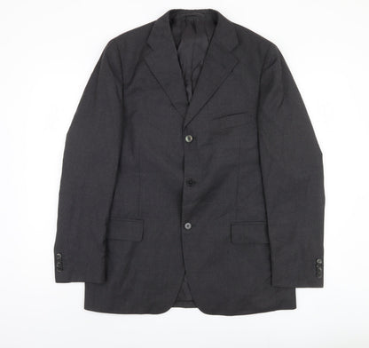 Mens UK Size 40 Confitalia Regular Black Suit Jacket
