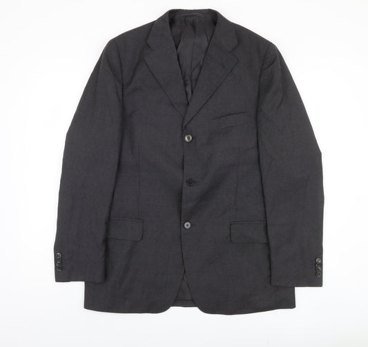 Mens UK Size 40 Confitalia Regular Black Suit Jacket