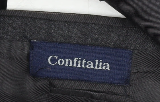 Mens UK Size 40 Confitalia Regular Black Suit Jacket