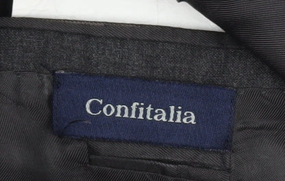 Mens UK Size 40 Confitalia Regular Black Suit Jacket