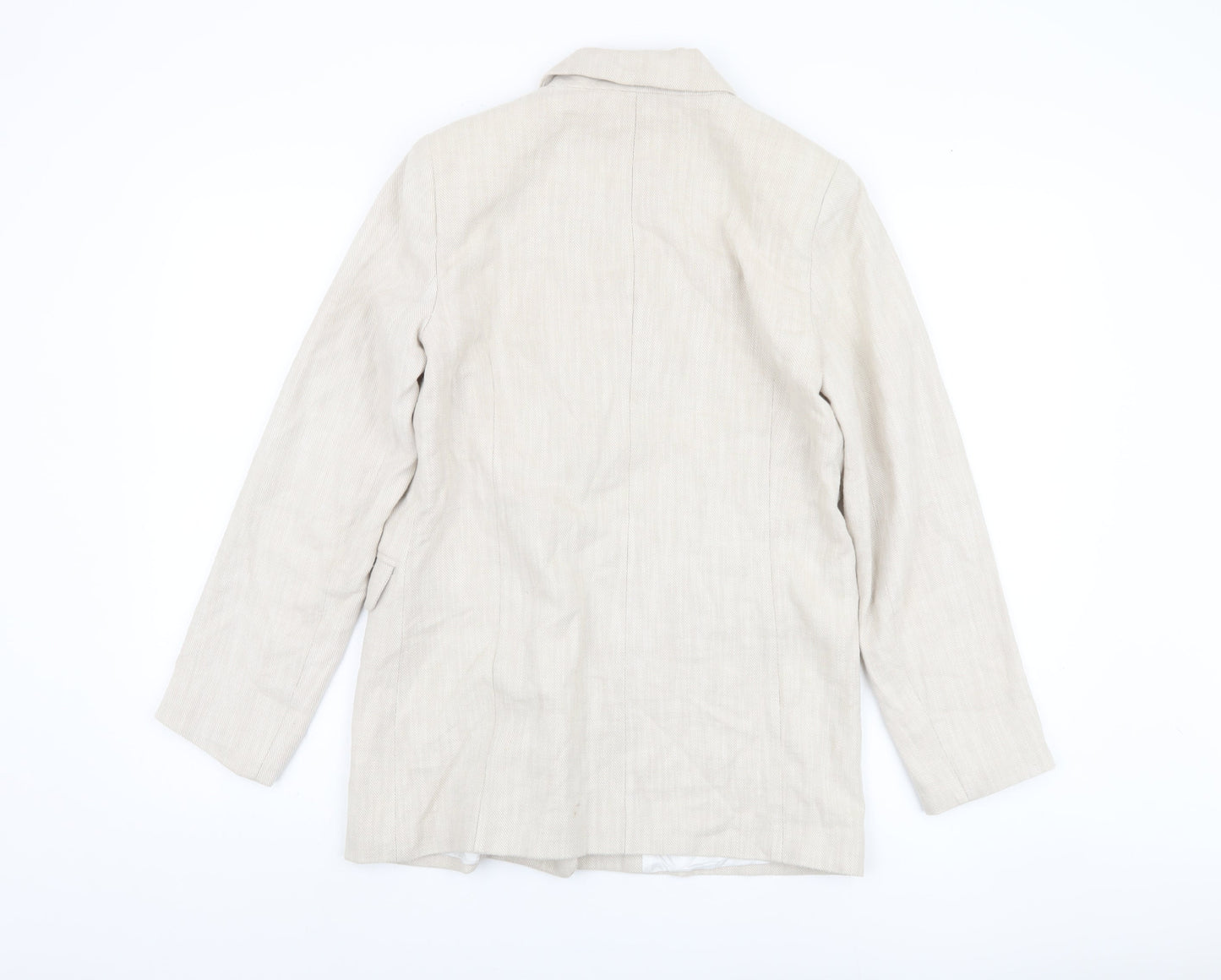 Topshop Women's Beige Double-Breasted Blazer UK 8