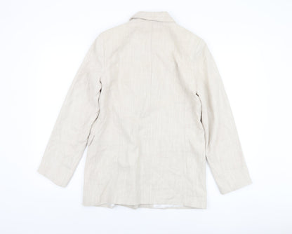 Topshop Women's Beige Double-Breasted Blazer UK 8