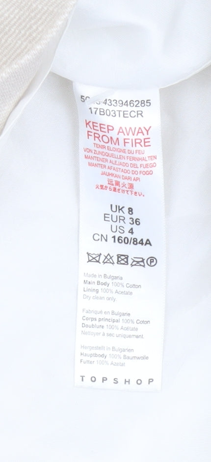 Topshop Women's Beige Double-Breasted Blazer UK 8