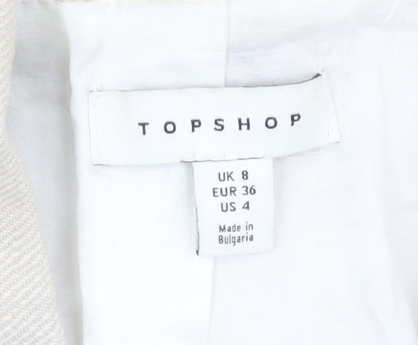 Topshop Women's Beige Double-Breasted Blazer UK 8